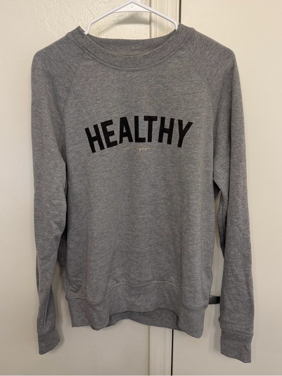 Spiritual Gangster Sweaters - Spiritual Gangster Gray "HEALTHY" Crewneck Sweatshirt Women’s Large
